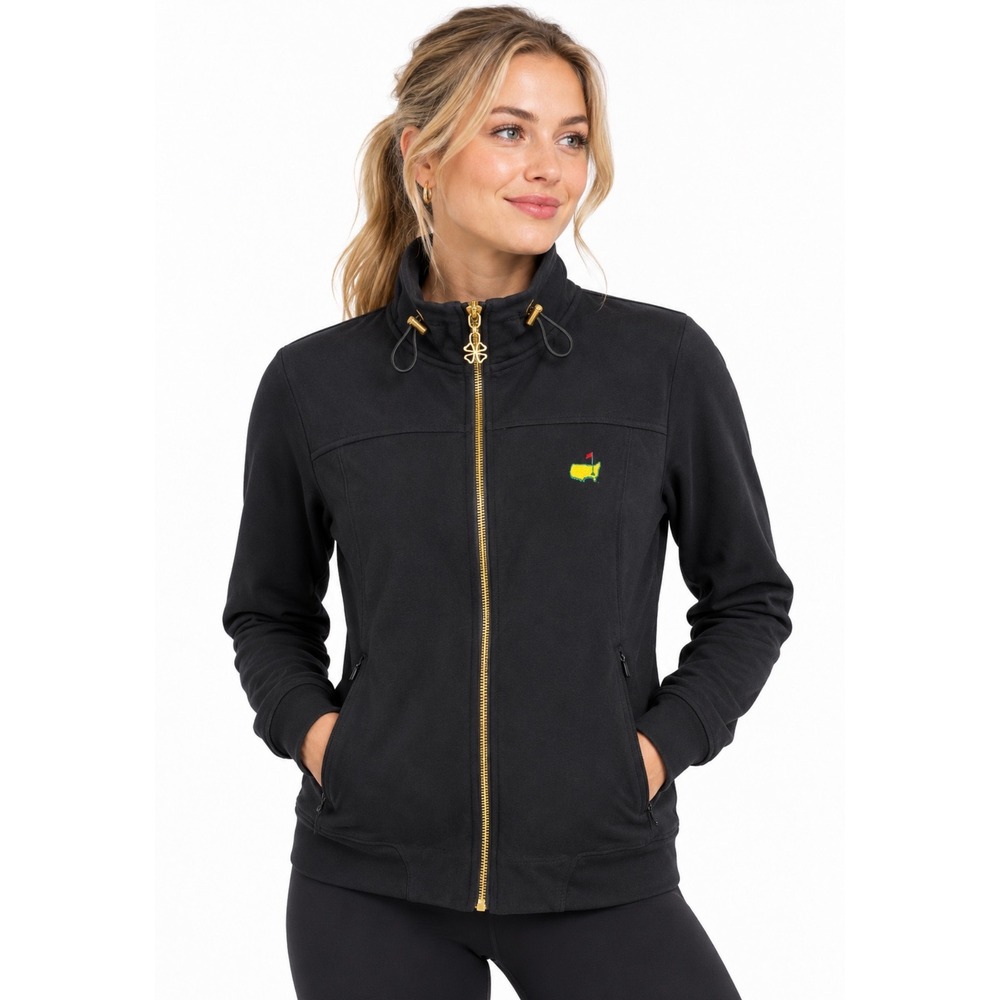 Clover by Bobby Jones Masters Tournament Black Full Zip Jacket Womens Size XS